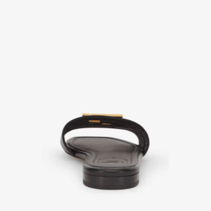 Fendi FFold Black Leather Sandal 3