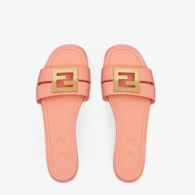 Fendi FFold Pink Leather Sandal 2