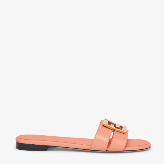 Fendi FFold Pink Leather Sandal 4