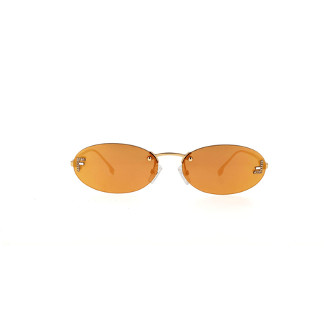 Fendi First Crystal Gold Cat Eye Sunglasses - BEAUTY BAR