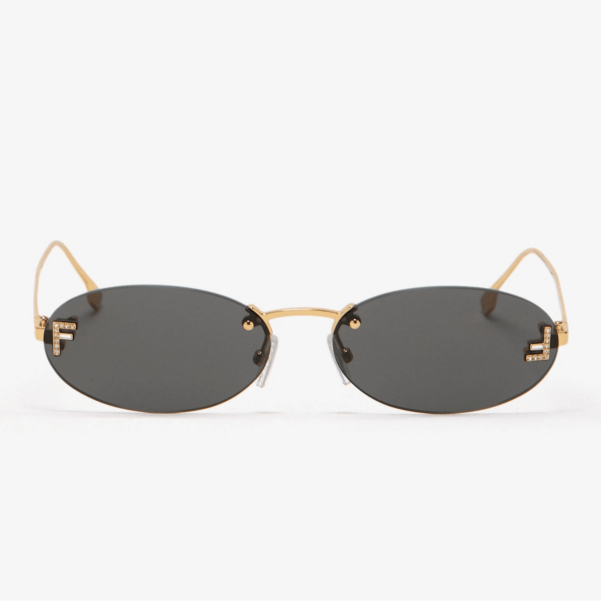 Fendi First Crystal Oval Sunglasses Black 1