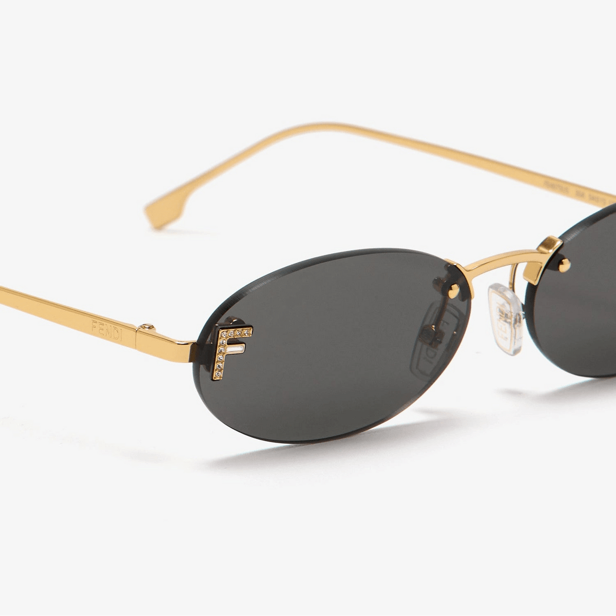 Fendi First Crystal Oval Sunglasses Black 3