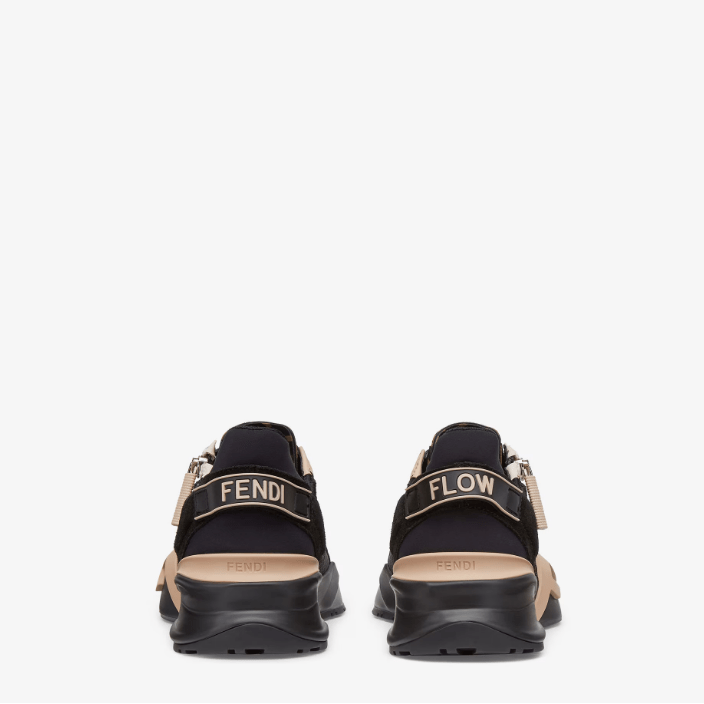 Fendi Flow Black Nylon & Suede Low-Top Sneakers 6