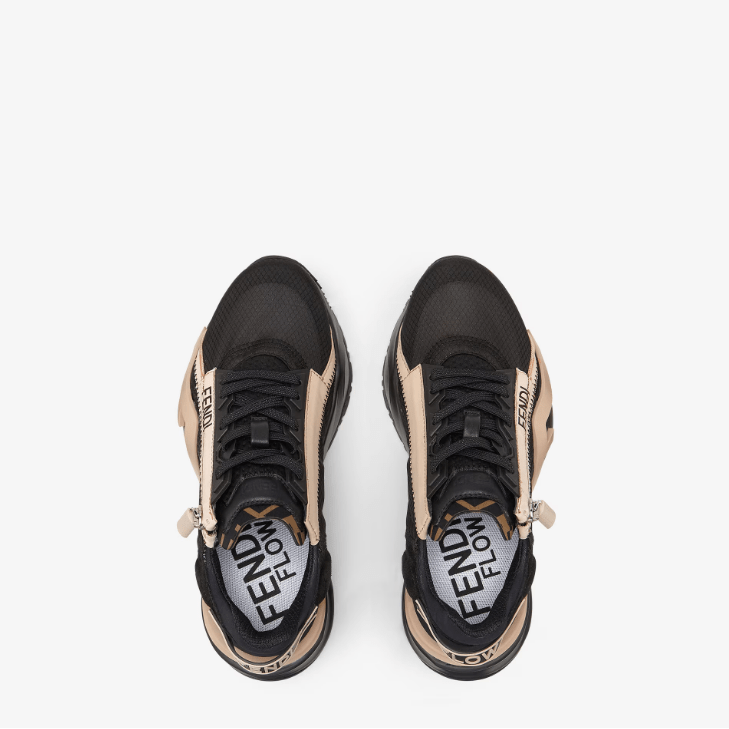 Fendi Flow Black Nylon & Suede Low-Top Sneakers 5