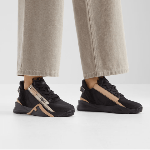 Fendi Flow Black Nylon & Suede Low - Top Sneakers - BEAUTY BAR