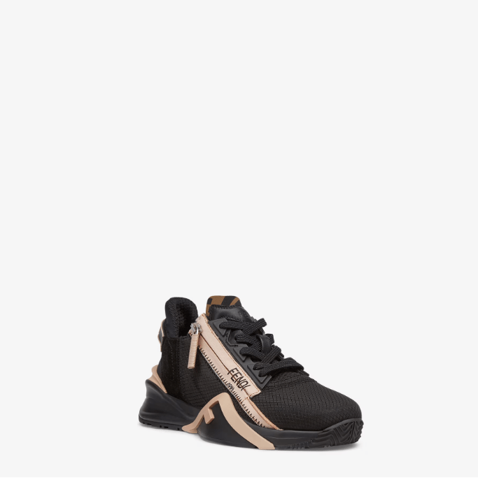 Fendi Flow Black Nylon & Suede Low-Top Sneakers 2