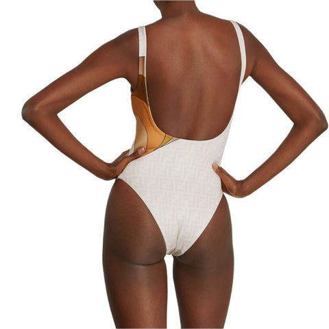 Fendi Girl Print Swimsuit - White - BEAUTY BAR