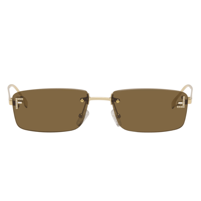 Fendi Gold 'Fendi First' Crystal Sunglasses 1