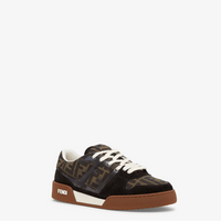 Fendi Match Canvas Low-Tops With Black Suede