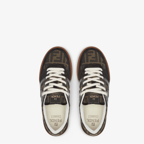 Fendi Match Canvas Low - Tops With Black Suede - BEAUTY BAR