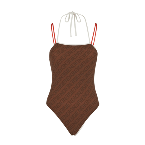 Fendi One - Piece Swimsuit , Brown - BEAUTY BAR