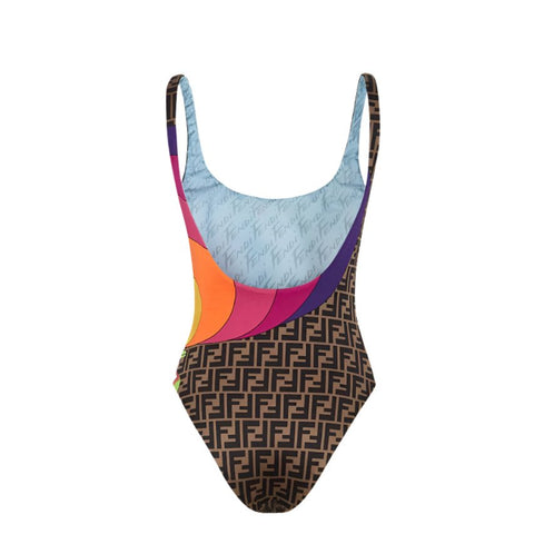 Fendi One Piece Swimwear For Women - Stylish Letter Print Swimsuit, Double - Sided Design - BEAUTY BAR