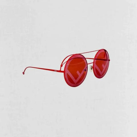 Fendi Red Run Away Round Tinted Sunglasses - BEAUTY BAR