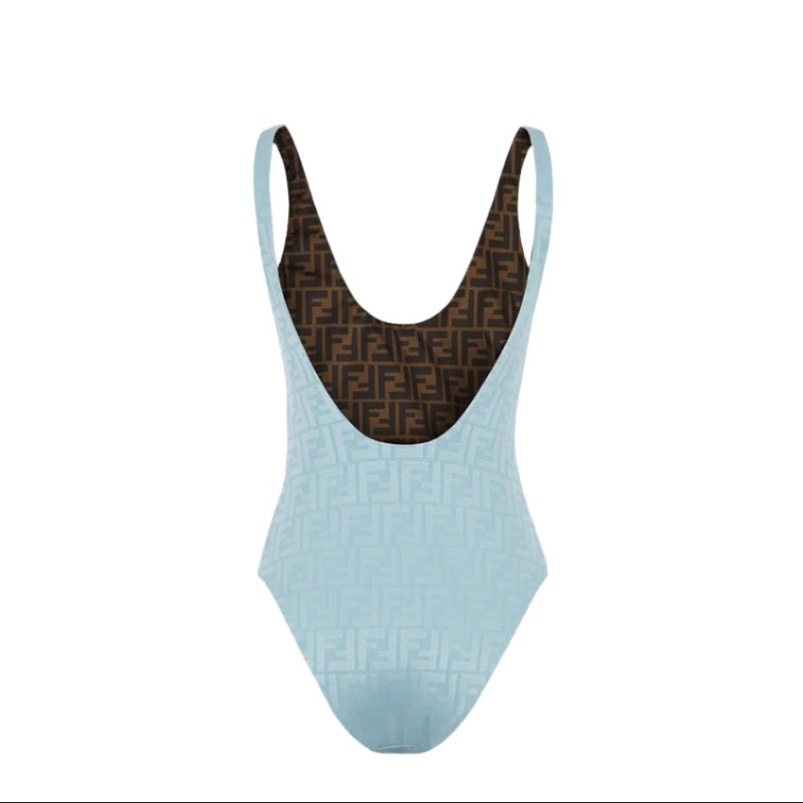 Fendi Reversible One-Piece Blue Swimsuit 4