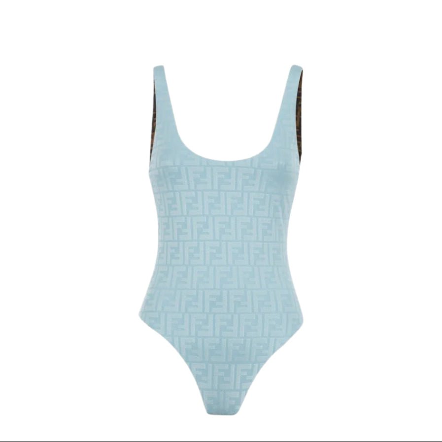 Fendi Reversible One-Piece Blue Swimsuit 3