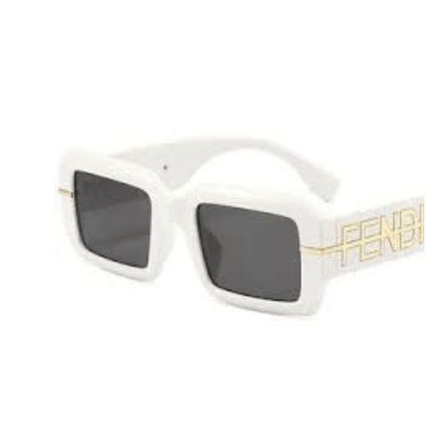 Fendi Small Frame Sunglasses – White Shingle Unisex Square Eyewear - BEAUTY BAR