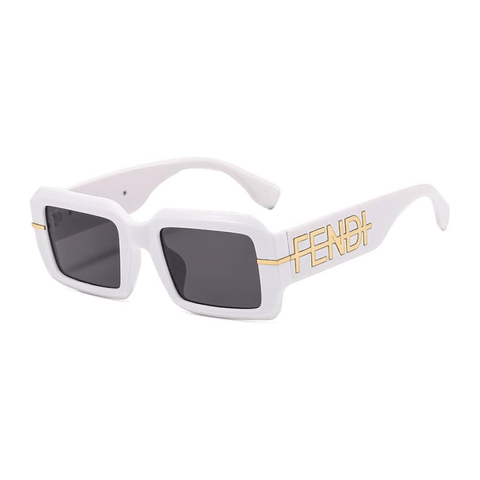 Fendi Small Frame Sunglasses – White Shingle Unisex Square Eyewear - BEAUTY BAR