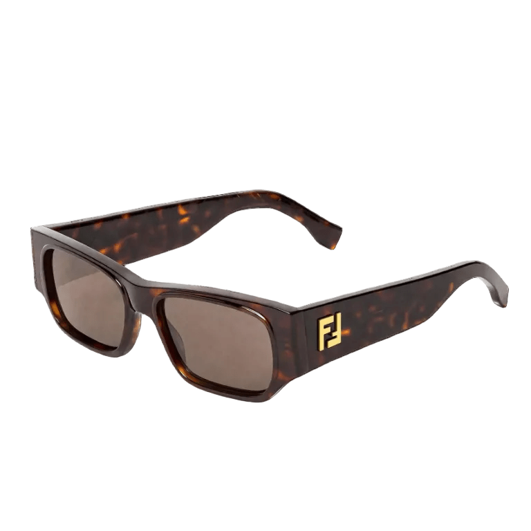 Fendi Sunglasses Brown Rectangular Tortoiseshell 1