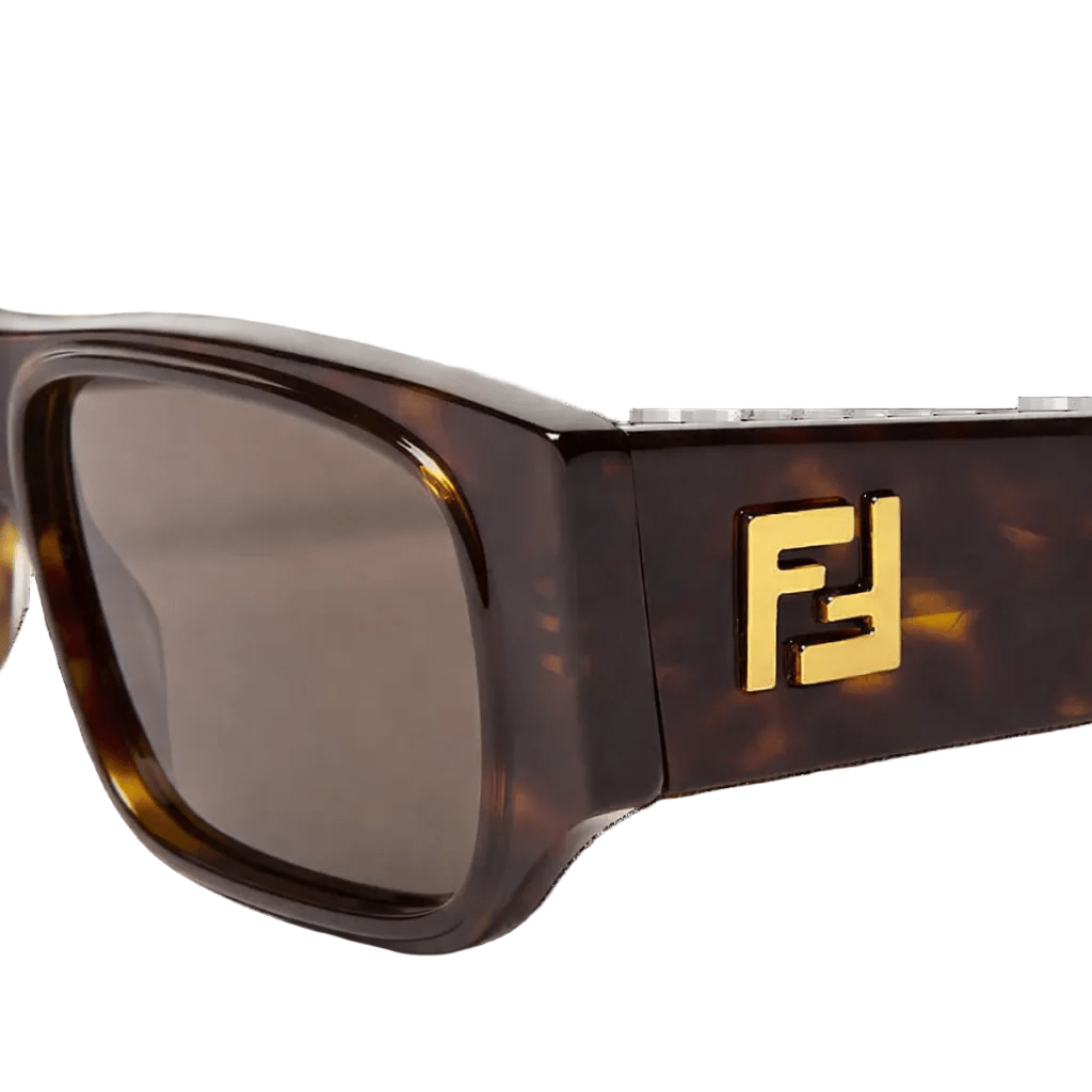 Fendi Sunglasses Brown Rectangular Tortoiseshell 4