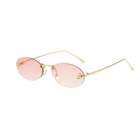 Fendi Women's Pink Oval - Frame Metal Sunglasses - BEAUTY BAR