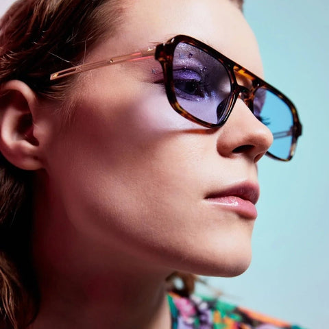 Gentle Monster Sunglasses Unisex Tiger Print Frame Sunglasses With Blue Lenses - BEAUTY BAR