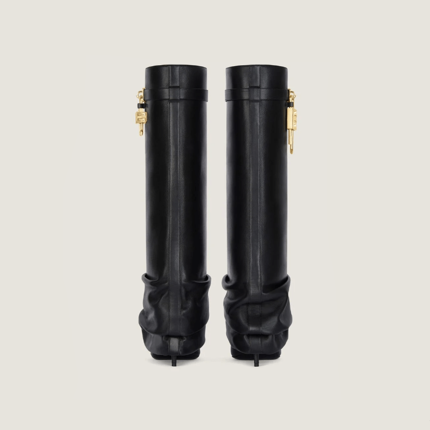 Givenchy Shark Lock Stiletto Leather Knee-High Boots 2