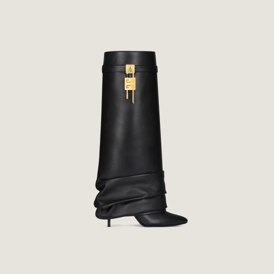 Givenchy Shark Lock Stiletto Leather Knee-High Boots 1