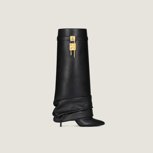 Givenchy Shark Lock Stiletto Leather Knee-High Boots