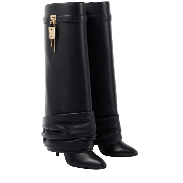 Givenchy Shark Lock Stiletto Leather Knee-High Boots 6