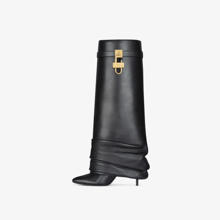 Givenchy Shark Lock Stiletto Leather Knee-High Boots 3
