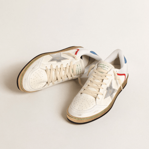 Golden Goose Ball Star in Nappa and Mesh With Silver Metallic Leather Star - BEAUTY BAR