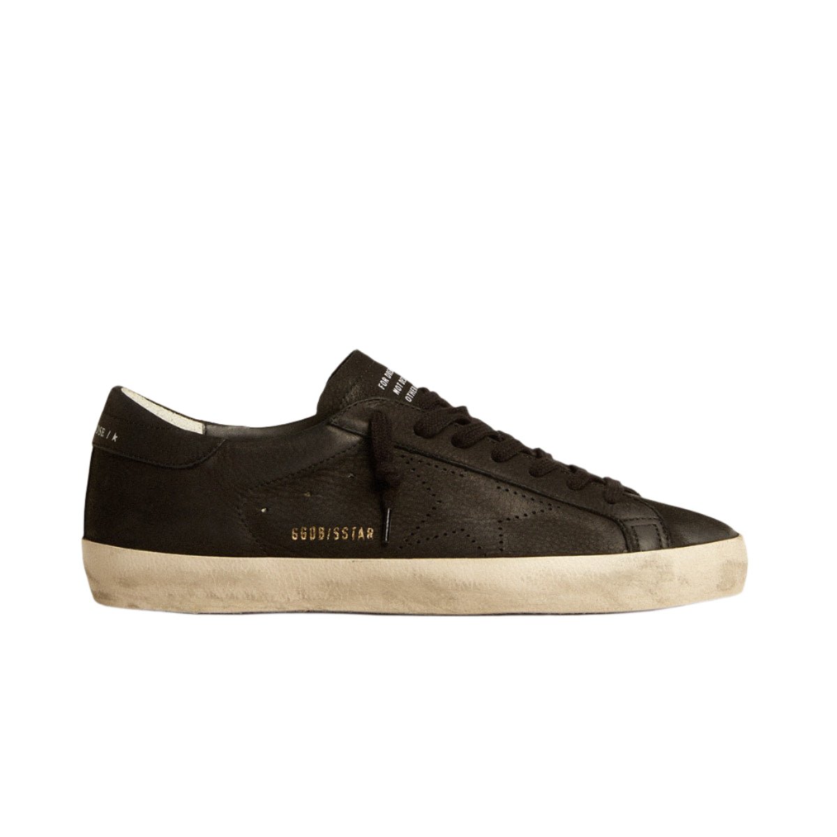 Golden Goose Men's Super-Star In Black Nubuck With Perforated Star And Black Nubuck Heel Tab 1