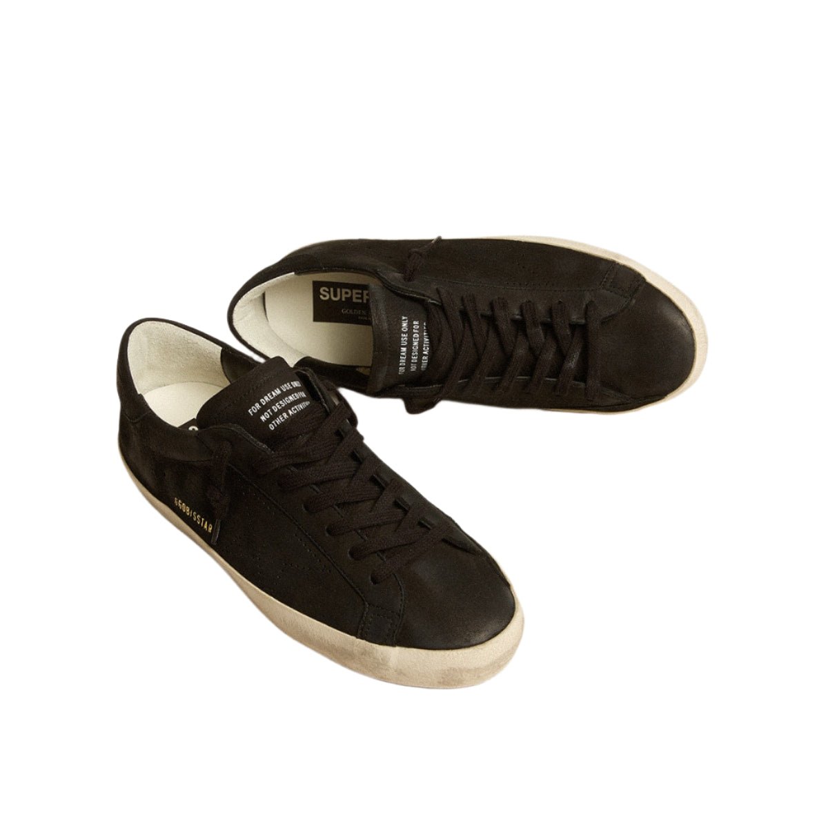 Golden Goose Men's Super-Star In Black Nubuck With Perforated Star And Black Nubuck Heel Tab 4