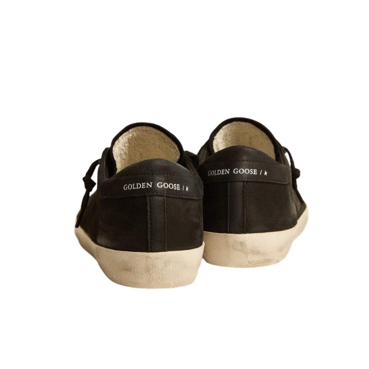Golden Goose Men's Super-Star In Black Nubuck With Perforated Star And Black Nubuck Heel Tab 3