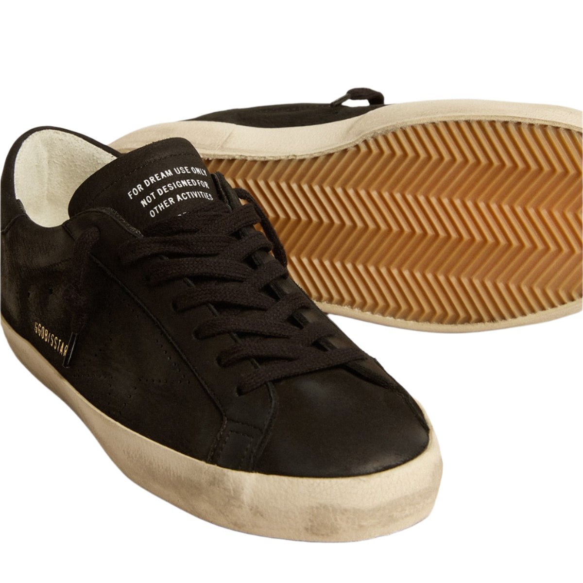 Golden Goose Men's Super-Star In Black Nubuck With Perforated Star And Black Nubuck Heel Tab 2