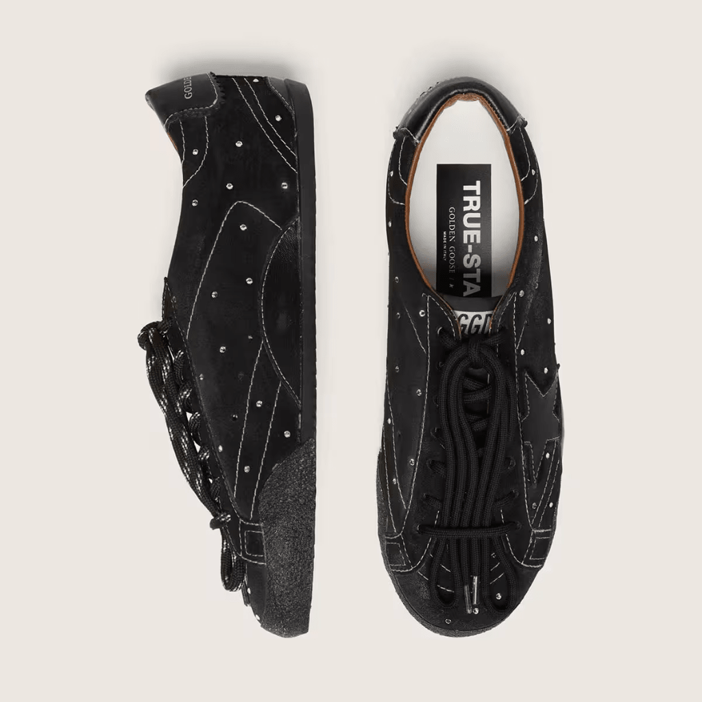 Golden Goose Men's True-Star in Black Suede With Swarovski Crystals 4