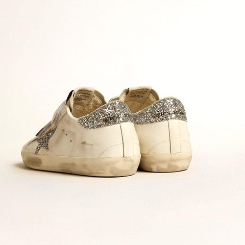 Golden Goose Old School With Silver Glitter Star And Ice - Gray Suede Tongue Sneakers - BEAUTY BAR