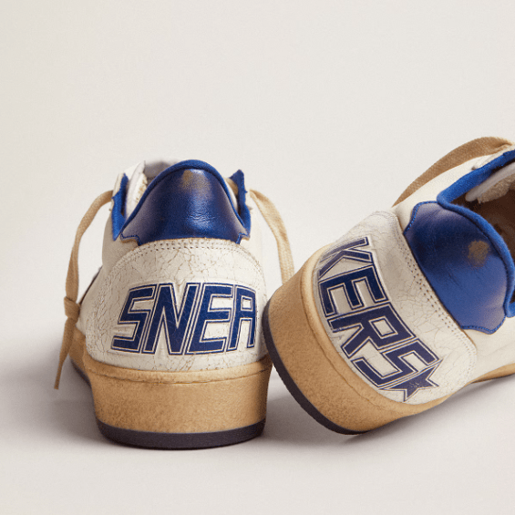 Golden Goose Star In White With Blue Star And Heel Tab 5