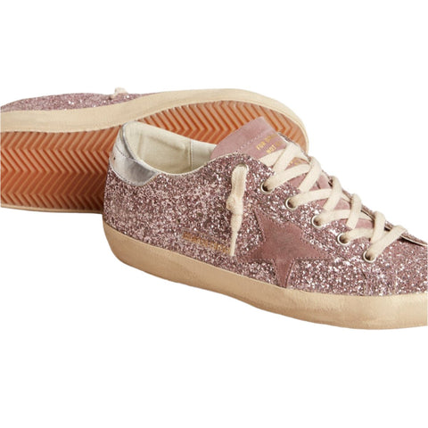 Golden Goose Super - Star Glitter Suede - Trimmed Sneakers - BEAUTY BAR