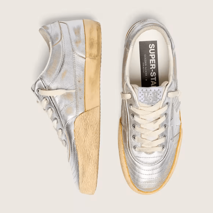 Golden Goose Super-Star LAB in Metallic Nappa With Silver TPU Star 3