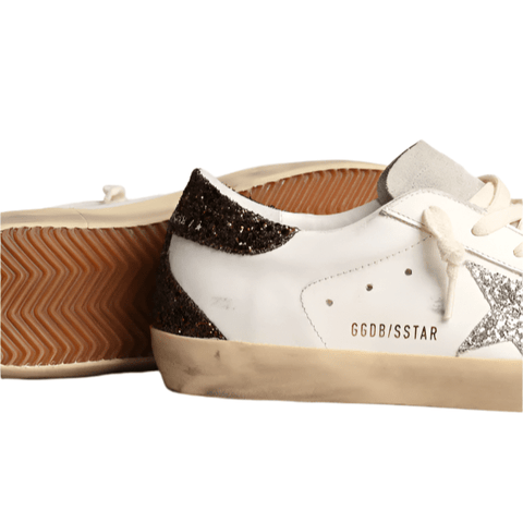 Golden Goose Super - Star Leather Upper Suede Toe Glitter Star Heel And Spur - BEAUTY BAR