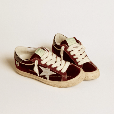 Golden Goose Super - Star LTD in Velvet With Metallic Leather Star and Heel Tab - BEAUTY BAR