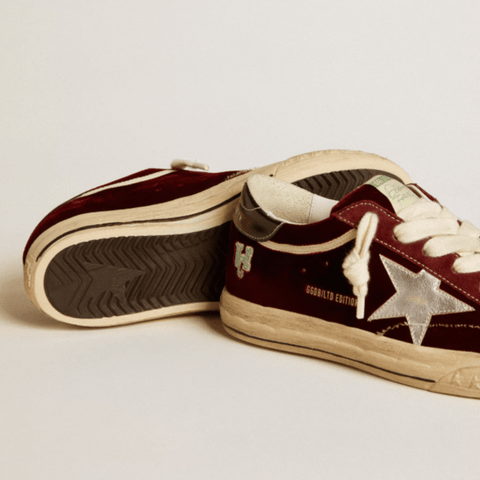 Golden Goose Super - Star LTD in Velvet With Metallic Leather Star and Heel Tab - BEAUTY BAR