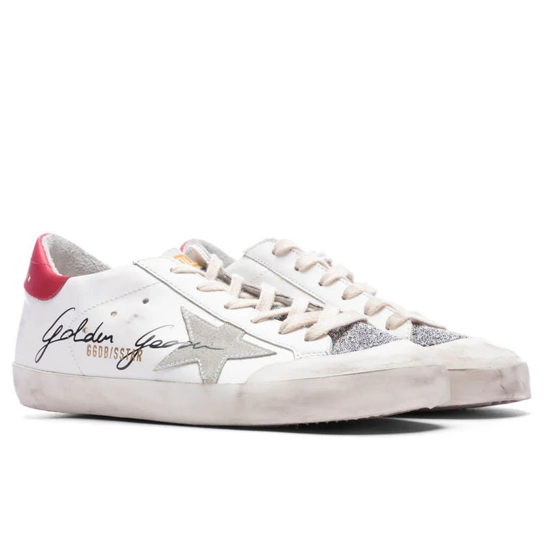 Golden Goose Superstar Sneaker Swarovski Crystal In White/Red/Silver In Multi 3