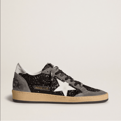 Golden Goose Women's Ball Star in Glitter With Leather Star And Metallic Leather Heel Tab