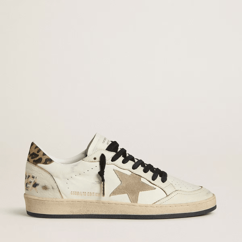 Golden Goose Women's Ball Star Wishes With Suede Star and Leopard-Print
