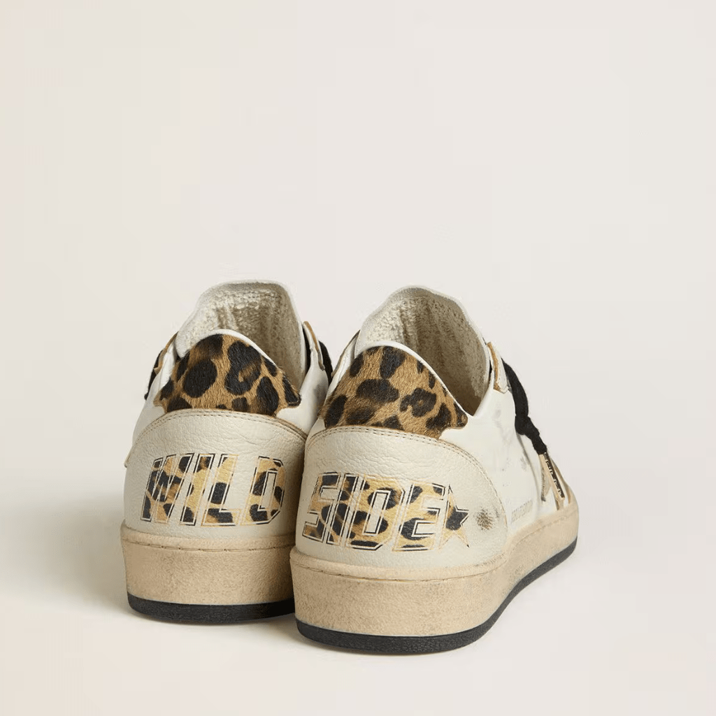 Golden Goose Women's Ball Star Wishes With Suede Star and Leopard-Print 4