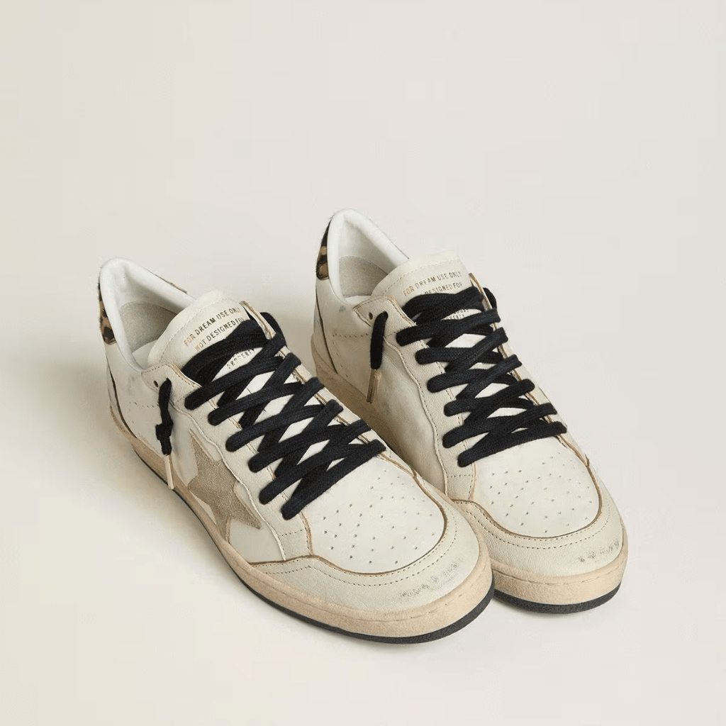 Golden Goose Women's Ball Star Wishes With Suede Star and Leopard-Print 2