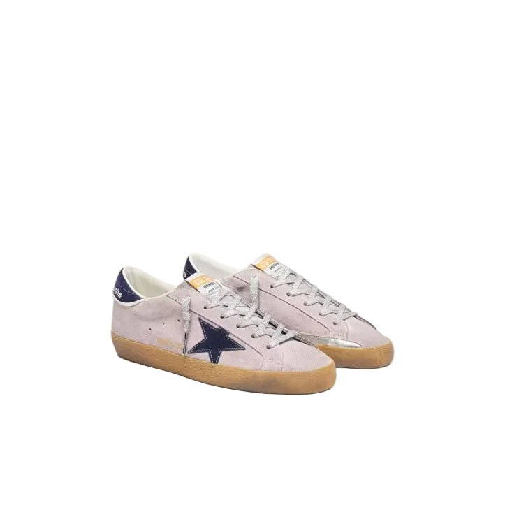 Golden Goose Women's Super-Star in Lilac Suede With Midnight Blue Suede 2