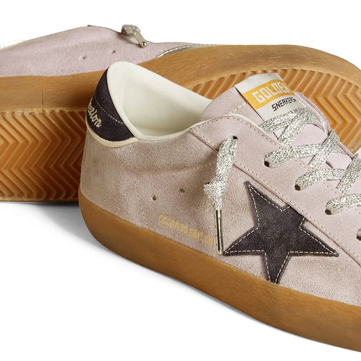 Golden Goose Women's Super-Star in Lilac Suede With Midnight Blue Suede 3